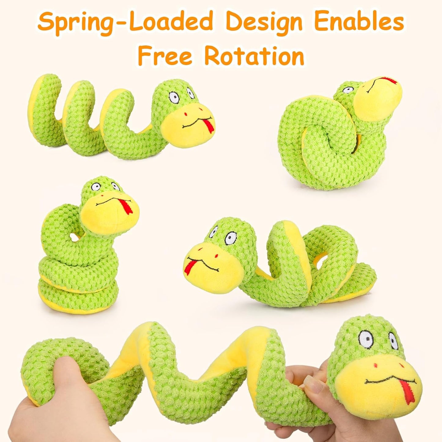 Realistic Snake Interactive Cat Toy – Plush Kicker with Silvervine & Catnip, Crinkle Sound, Spring-Loaded Design for Indoor Cats