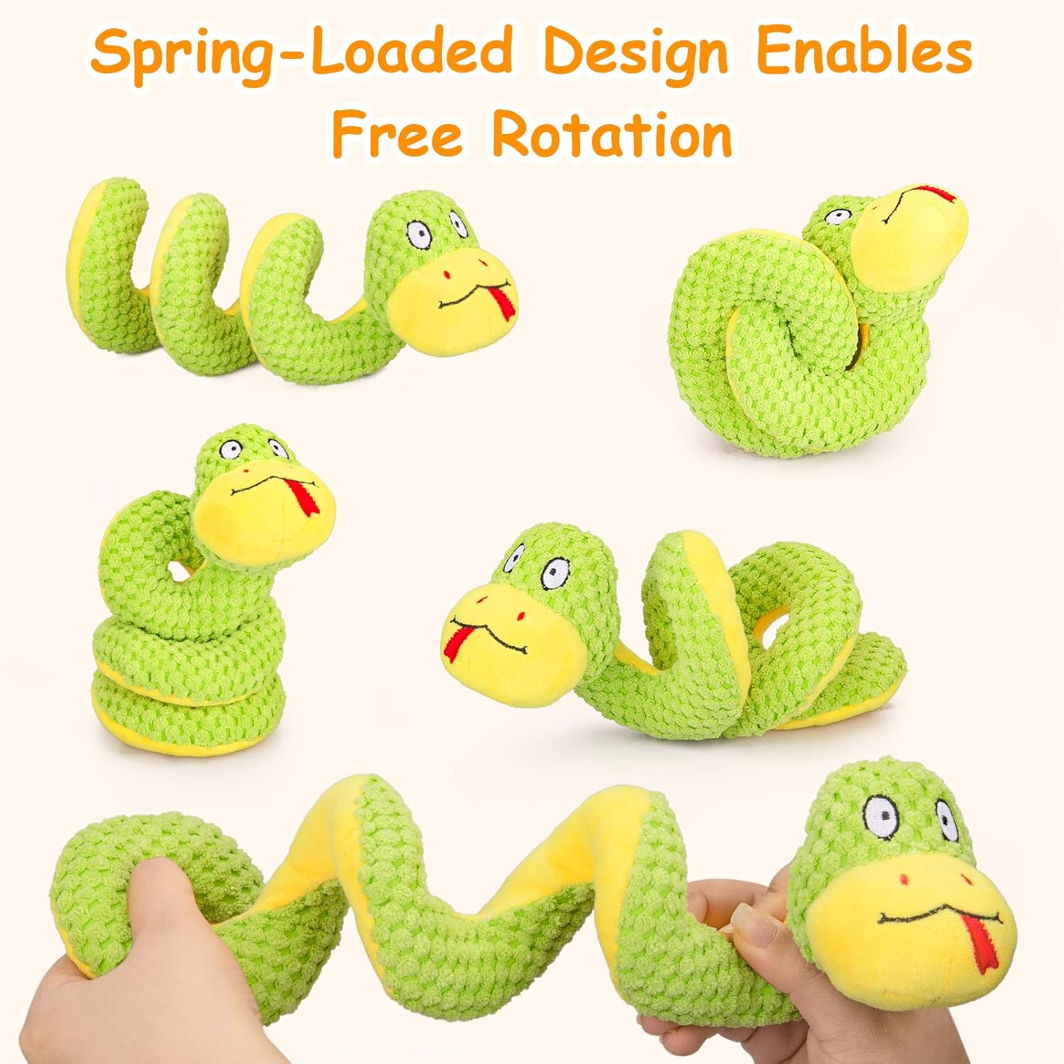 Realistic Snake Interactive Cat Toy – Plush Kicker with Silvervine & Catnip, Crinkle Sound, Spring-Loaded Design for Indoor Cats