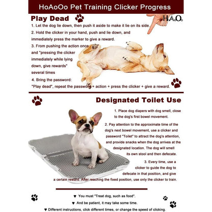 Pet Training Clicker with Wrist Strap - Dog Training Clickers in Black and Blue