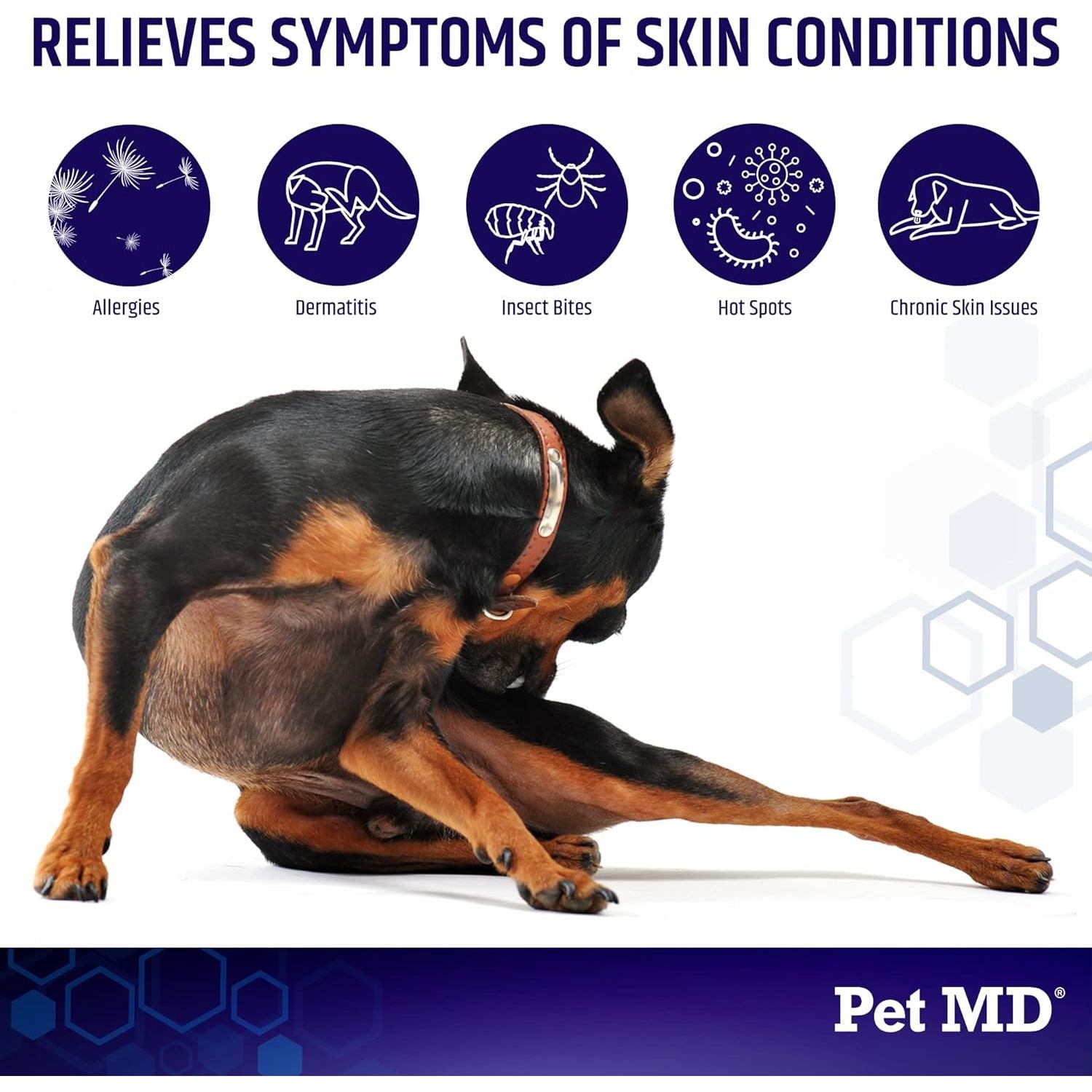 Pet MD Hydrocortisone Spray for Dogs, Cats, Horses - Itch Relief Spray & Hot Spot Treatment for Dogs, Irritated Dry Itchy Skin, Allergies, and Dermatitis - Reduces Topical Inflammation - 4 Oz