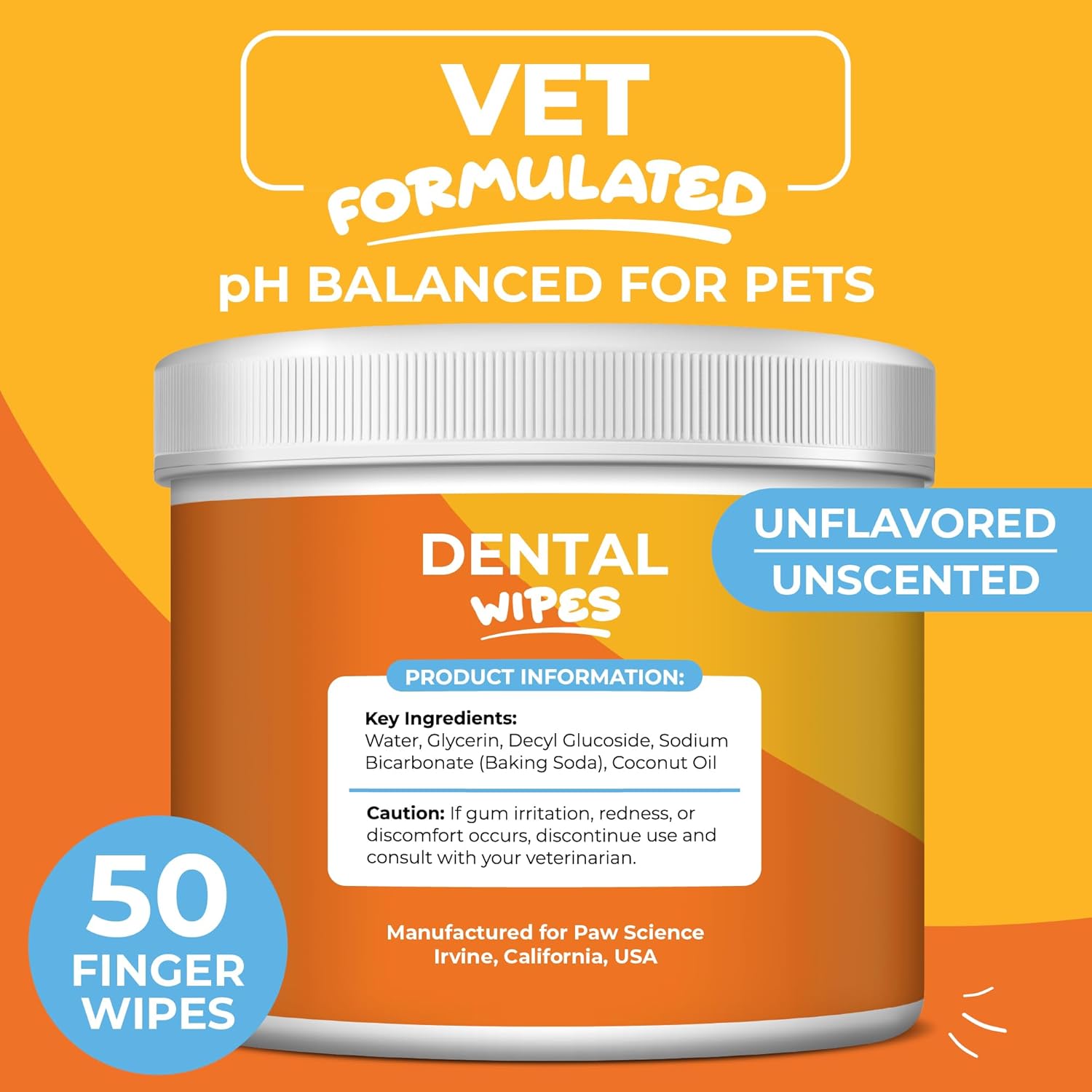 Dog & Cat Teeth Cleaning Wipes - Dental Finger Wipes for Cats & Dogs - Pet Toothbrush & Tooth Brushing Kit - Effective Teeth Cleaner 