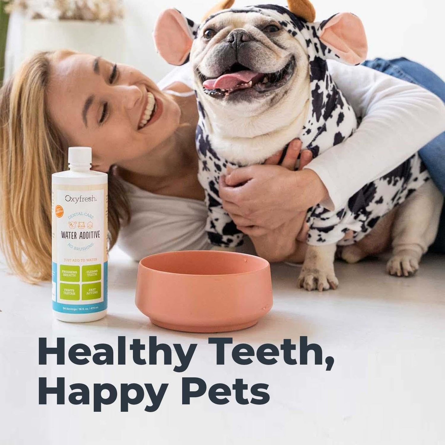 Premium Pet Dental Care Water Additive - Freshen Breath & Boost Oral Health in Dogs & Cats, Vet Recommended, 16 Oz