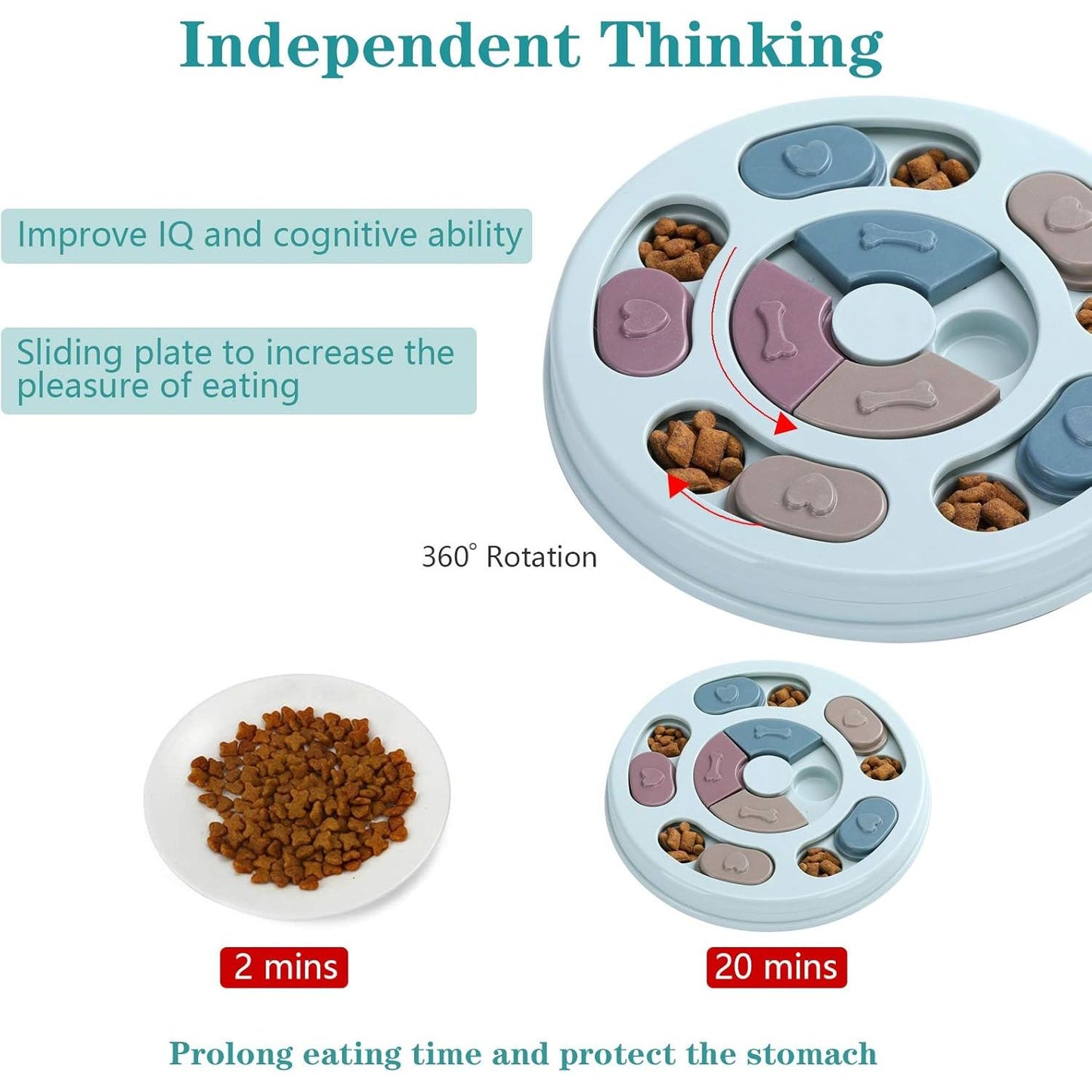 Dog Puzzle Toy for IQ Training and Mental Enrichment (Blue)