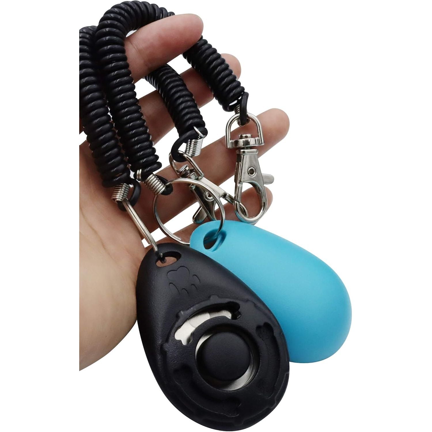 Pet Training Clicker with Wrist Strap - Dog Training Clickers in Black and Blue