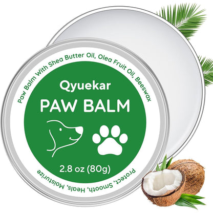Lick-Safe Dog Paw and Nose Balm - All-Natural Moisturizer for Dry, Cracked Snouts and Pads with Coconut Oil - 2.8 oz (80 g)