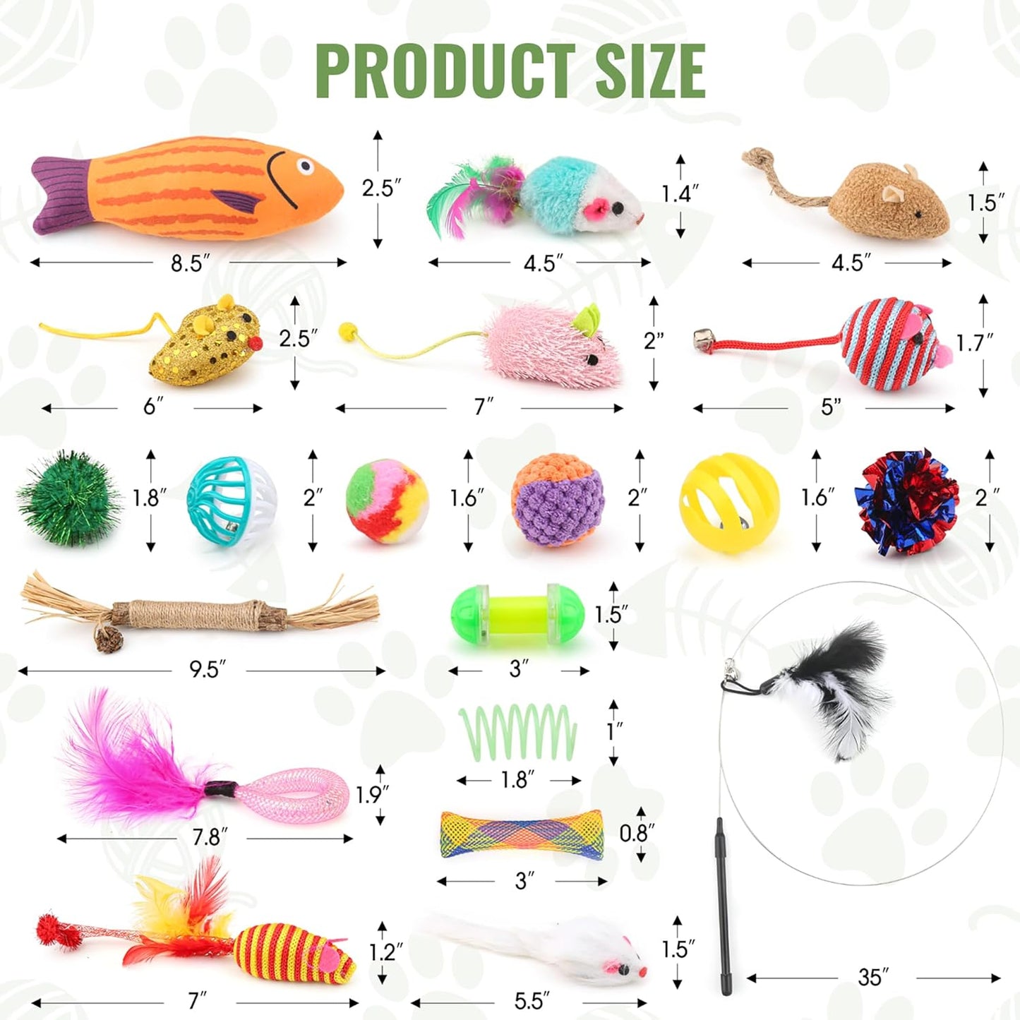 20-Piece Cat Toy Variety Pack for Enhanced Feline Entertainment
