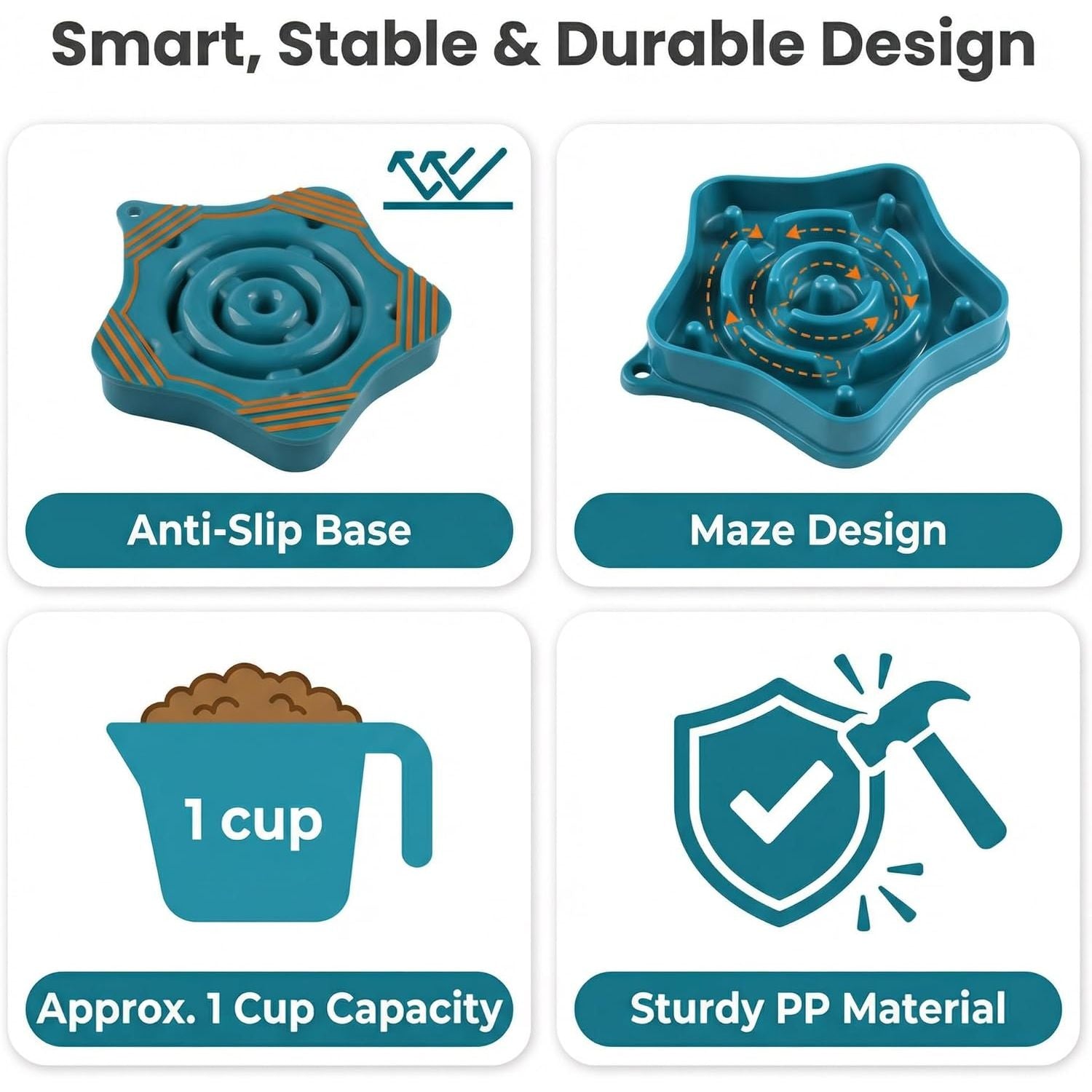 Pet Slow Feeder Bowl for Small Dogs 