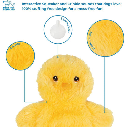 Interactive Squeaky Dog Chew Toy - Crinkle Chicken