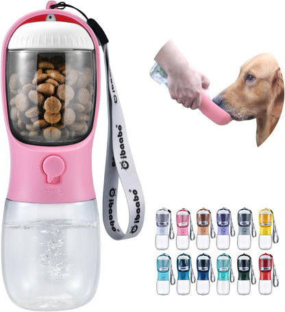 Cibaabo 2-in-1 Dog Water Bottle with Food Container - Perfect for Outdoor Adventures with Your Puppy!