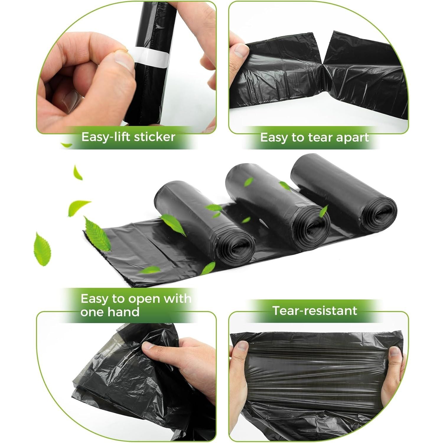 200 Count Dog Waste Bags with Zippered Pouch Dispenser for Dogs of All Sizes