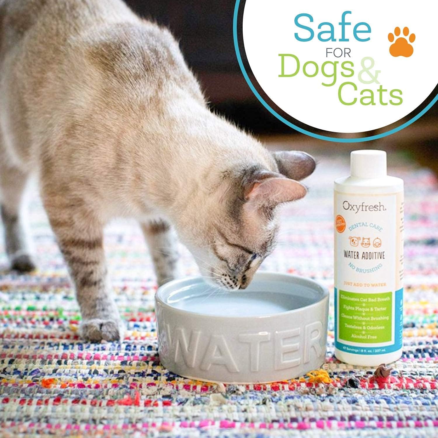Premium Pet Dental Care Water Additive - Freshen Breath & Boost Oral Health in Dogs & Cats, Vet Recommended, 16 Oz