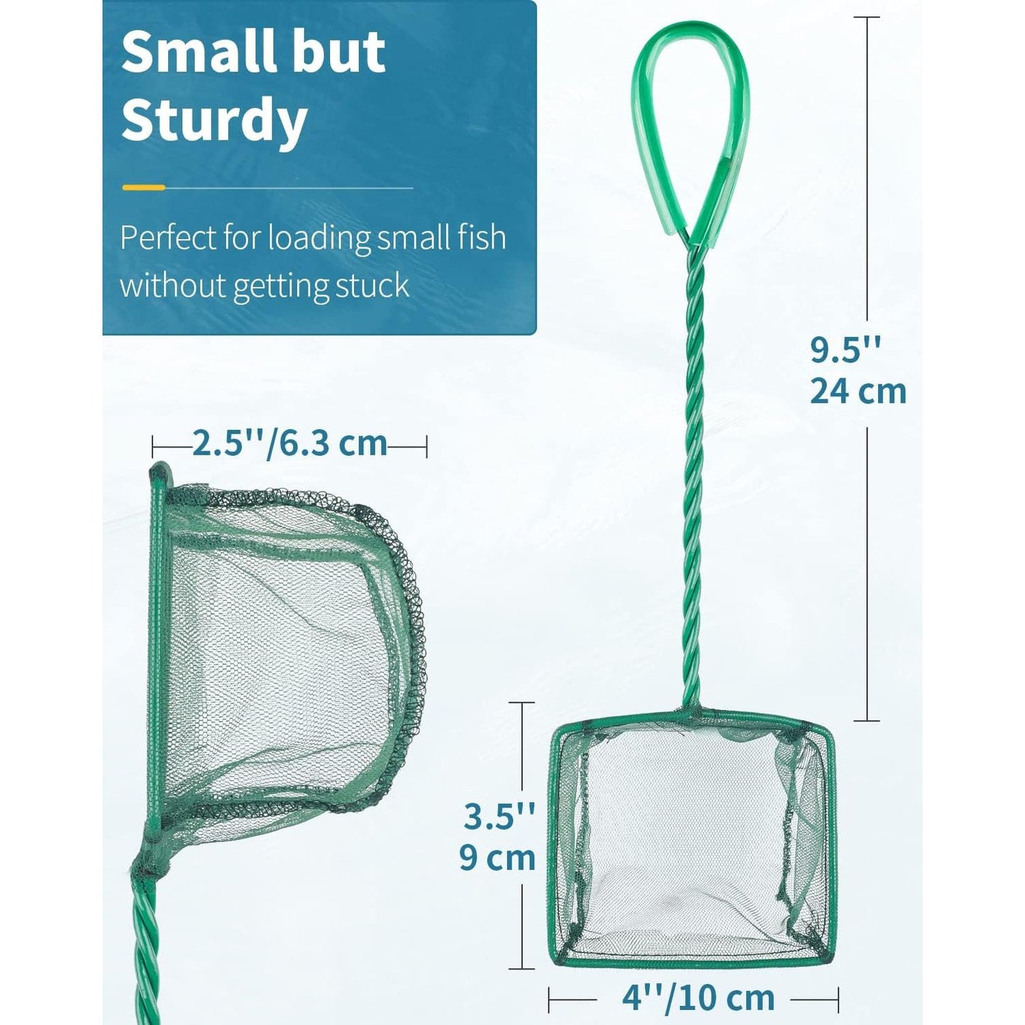 Square Soft Fine Mesh Net for Skimming Sludge, Food Residue, and Waste in Fish Tanks, Small Koi Ponds, and Pools