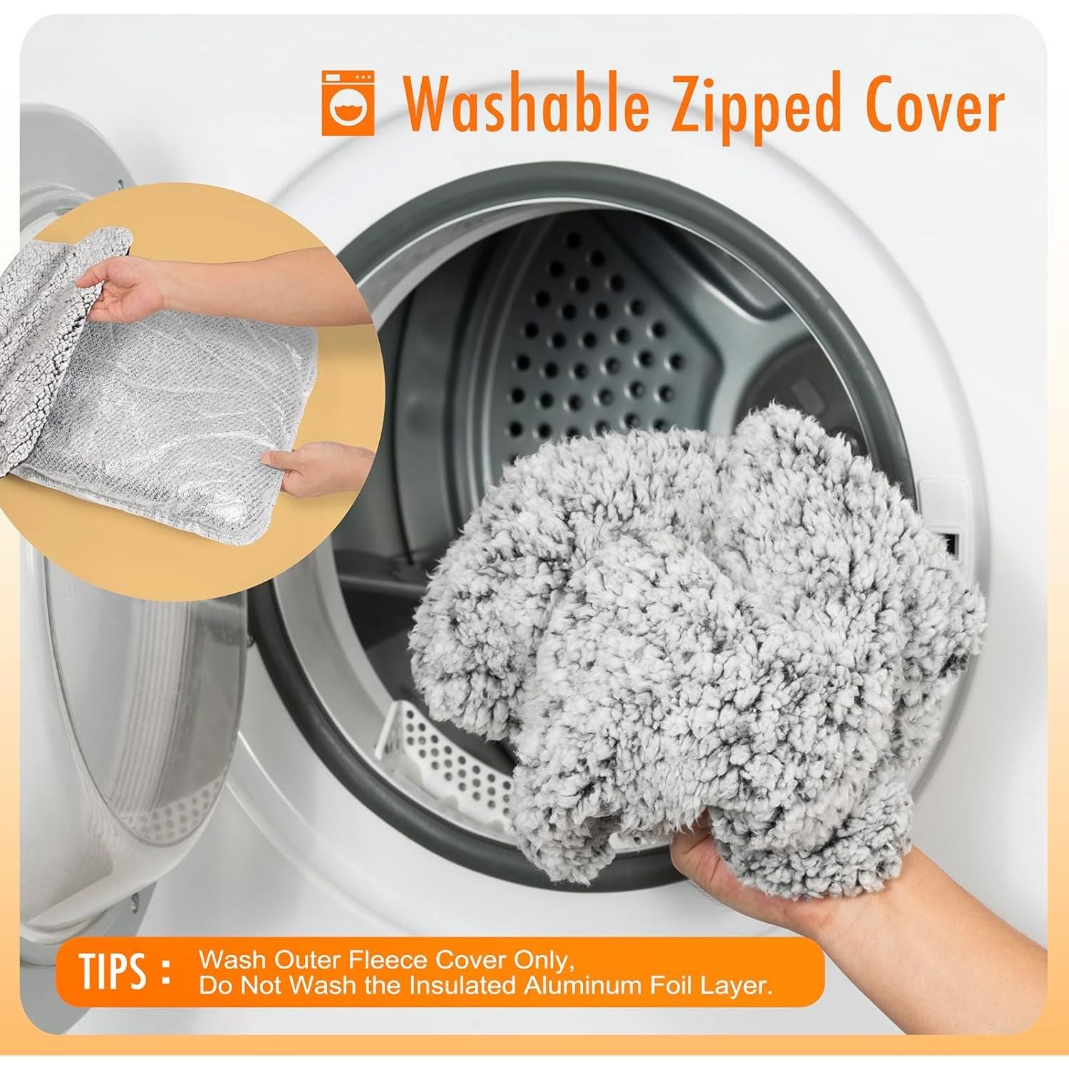 Self-Warming Cat Bed with Removable Washable Cover, Non-Slip Design, 15" x 19