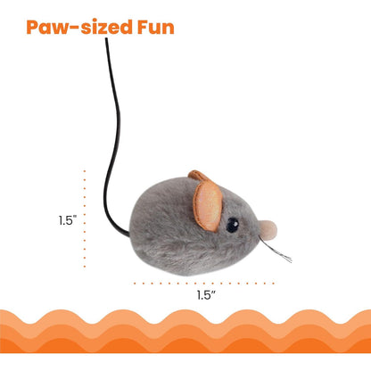 Touch-Activated Squeak Mouse Cat Toy with Catnip - Gray