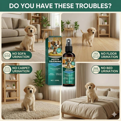 Dog Potty Training Spray - Indoor and Outdoor Training Aid for Potty Pads, Grass, and Patios, Gentle Guidance Solution for New Dogs and Puppies