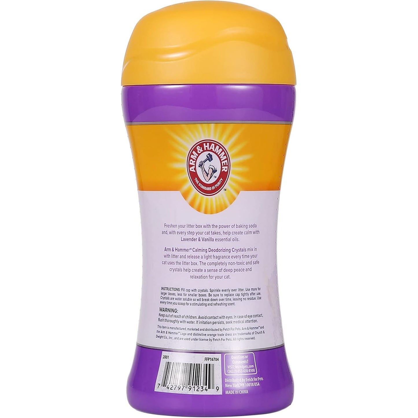 Arm & Hammer Cat Crystal Deodorizer for Litter Boxes - Lavender & Vanilla Scented Odor Eliminator - 15 Oz Pet Home Supplies
