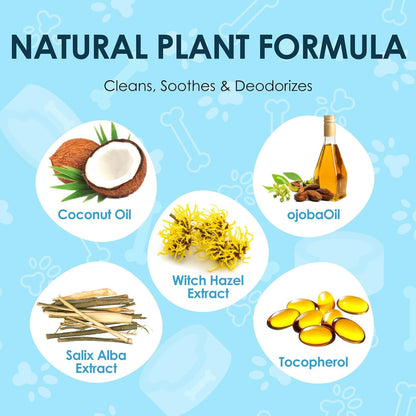 Mooncat Gentle Ear Cleaner Wipes for Cats & Dogs - Soothing Relief for Ear Infections, Mites, and Odors - 40 Easy-to-Use Finger Wipes for Sensitive Ears