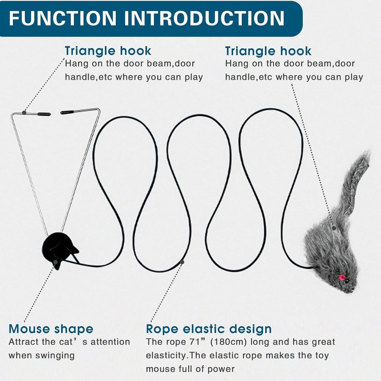 Kalimdor Interactive Retractable Cat Feather Teaser Toy for Indoor Cats and Kittens (Single Pack)