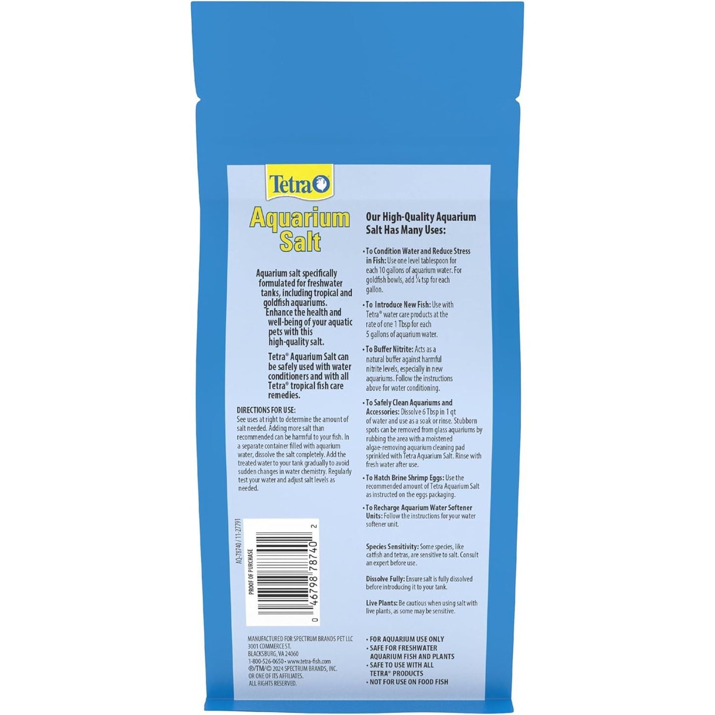Aquarium Salt for Freshwater Fish Tanks - 16 Ounces, Enhances Health for Tropical and Goldfish Aquariums