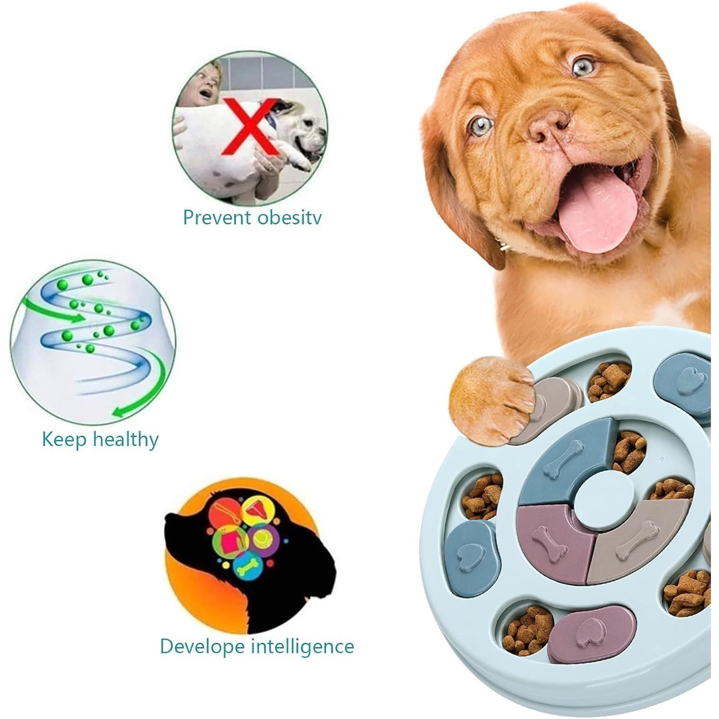 Dog Puzzle Toy for IQ Training and Mental Enrichment (Blue)
