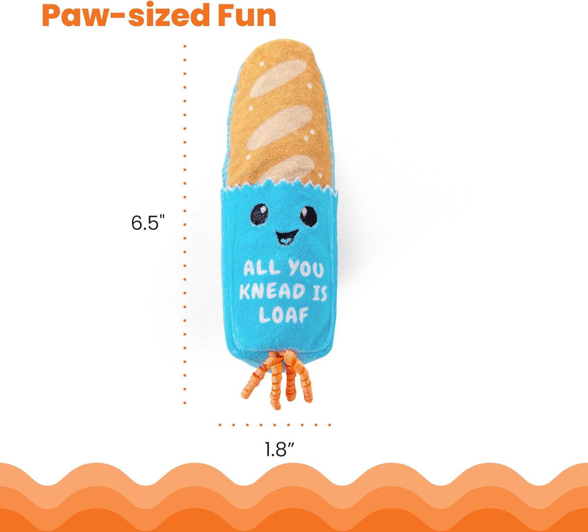 Cat toy, Loaf Kicker with Catnip and Dental Mesh, 6.5 inches