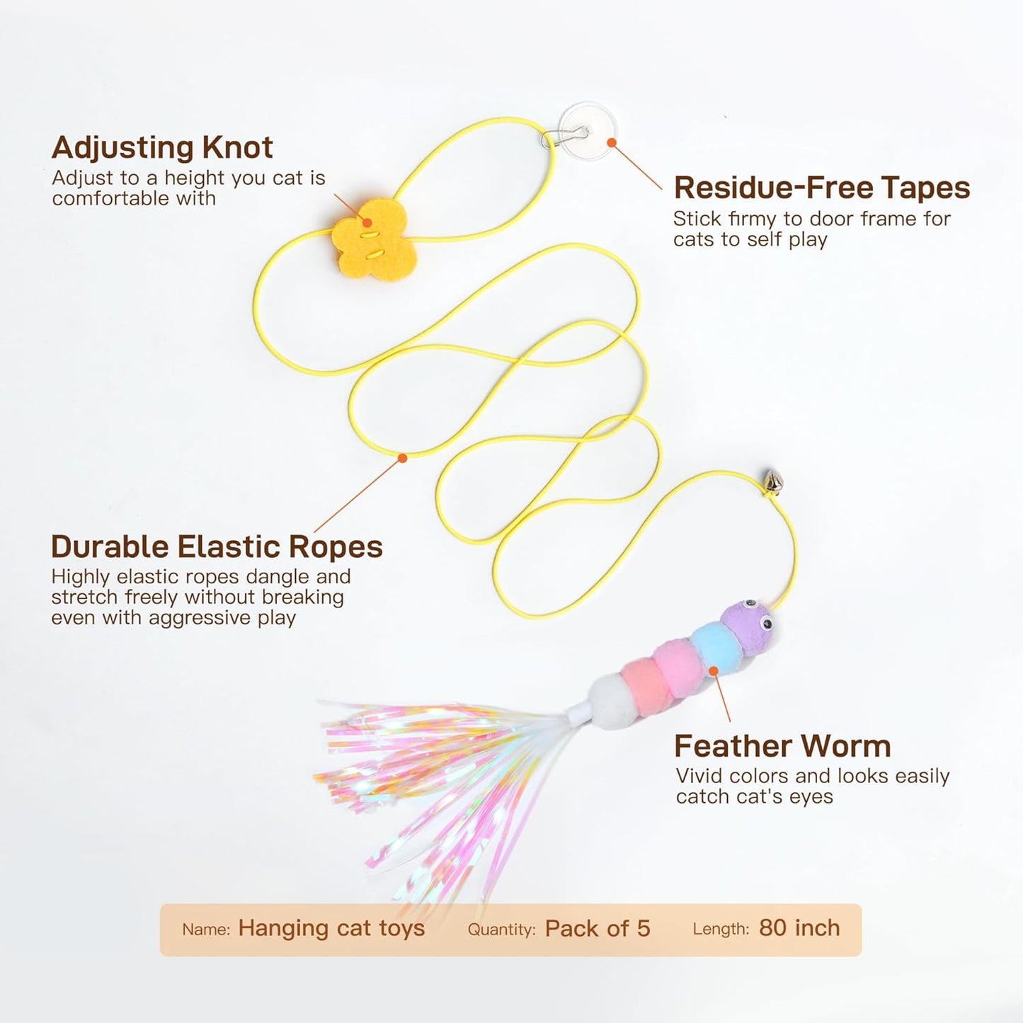 Interactive Cat Feather Toys - Retractable Teaser for Indoor Play and Exercise
