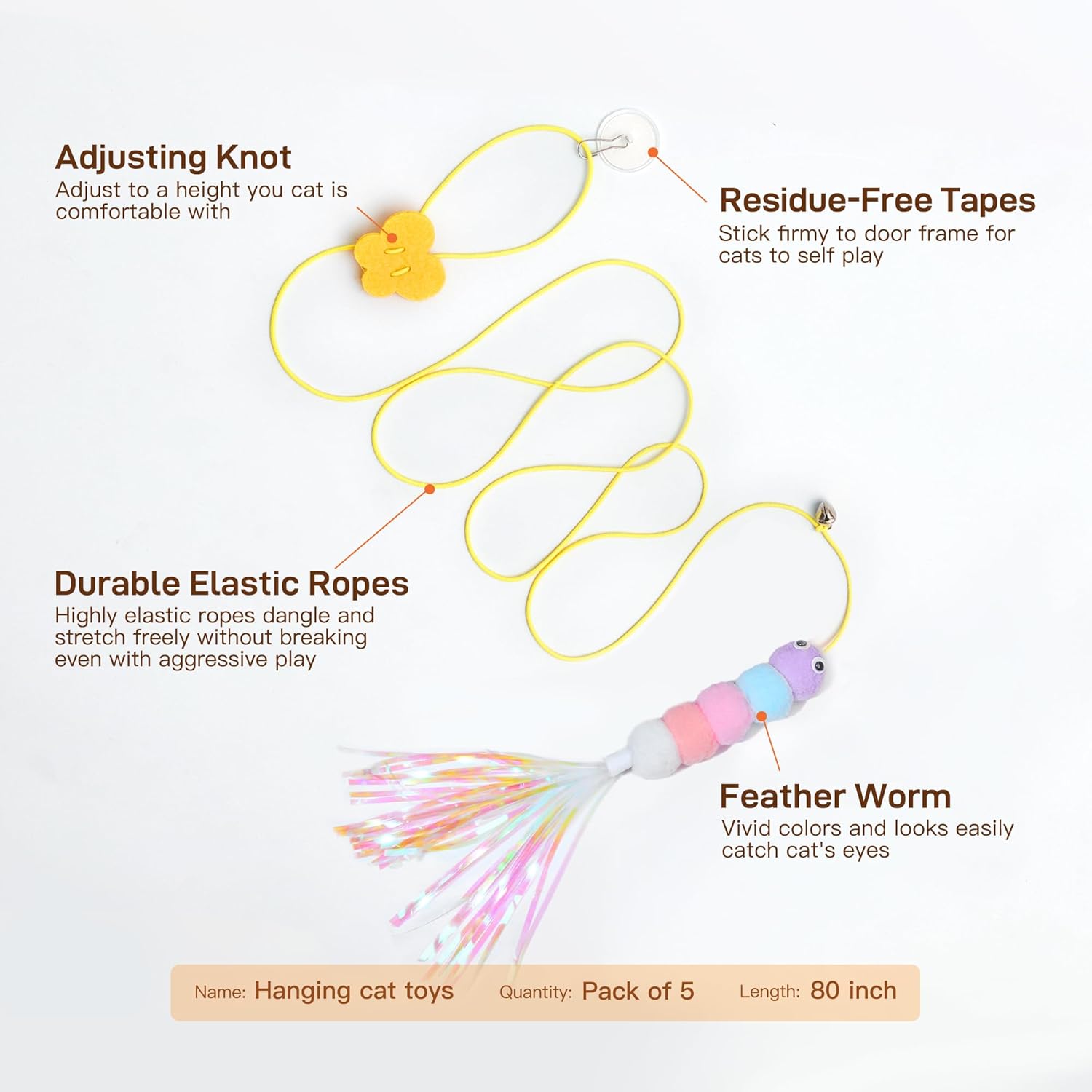 Interactive Cat Feather Toys - Retractable Teaser for Indoor Play and Exercise