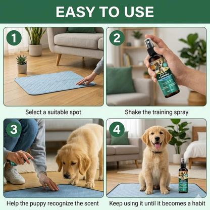 Dog Potty Training Spray - Indoor and Outdoor Training Aid for Potty Pads, Grass, and Patios, Gentle Guidance Solution for New Dogs and Puppies
