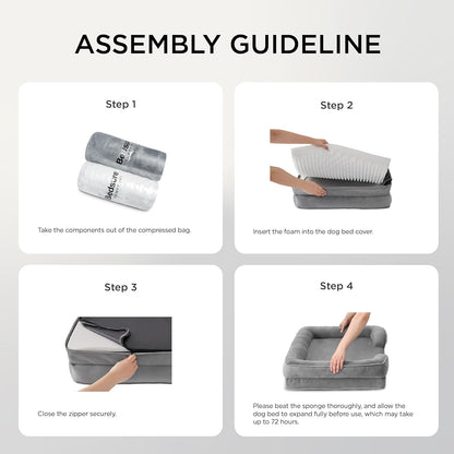 Orthopedic Pet Bed – Waterproof, Washable Sofa-Style Bed for Extra Small Dogs & Cats with Non-Skid Bottom