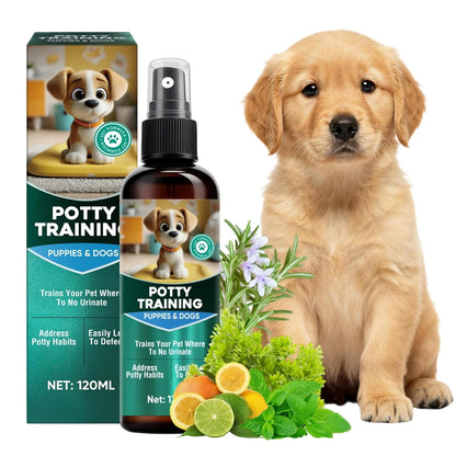 Dog Potty Training Spray - Indoor and Outdoor Training Aid for Potty Pads, Grass, and Patios, Gentle Guidance Solution for New Dogs and Puppies