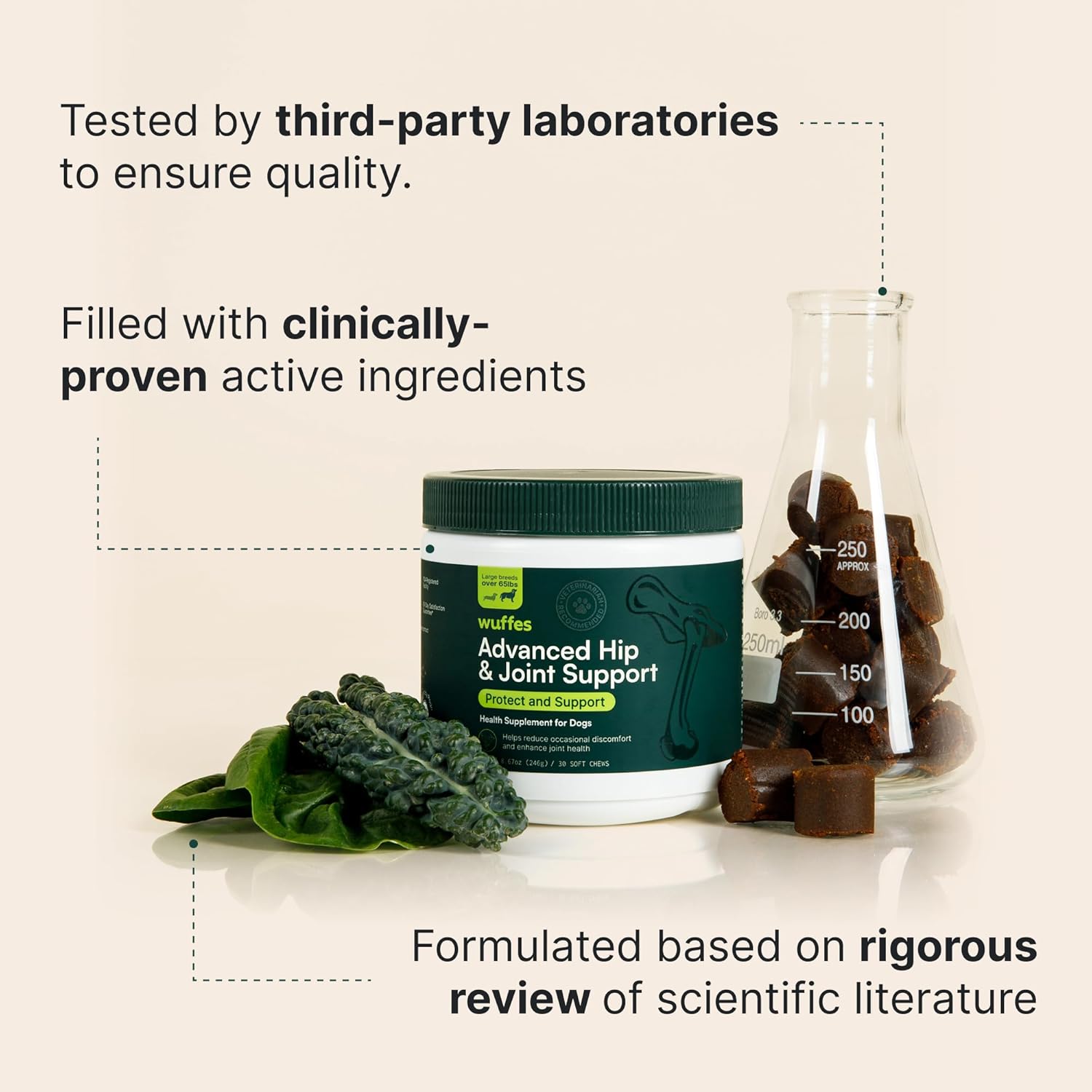 Wuffes Advanced Hip & Joint Chews for Dogs - Powerful Support with Glucosamine, Chondroitin & Omega 3 (Pack of 2, Small & Large Breed)