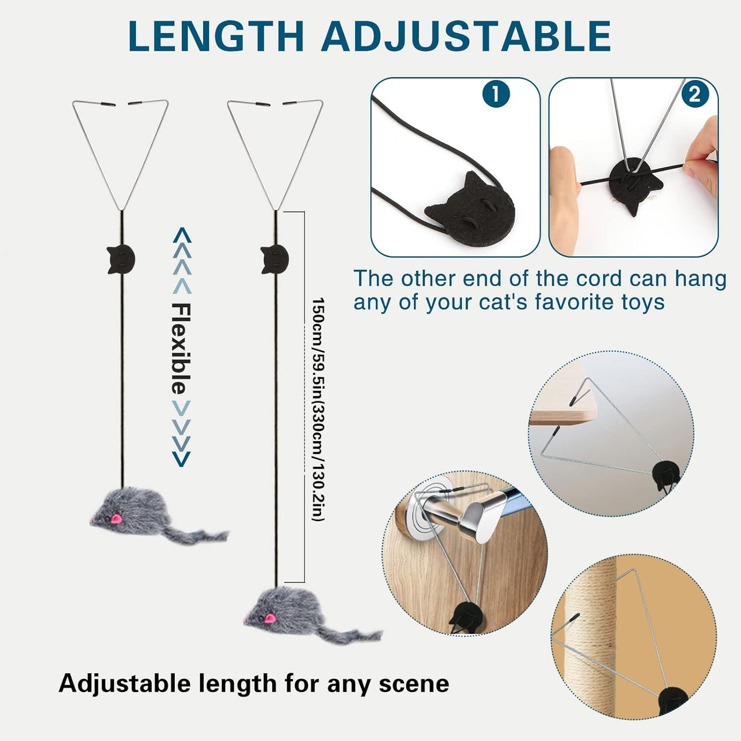 Kalimdor Interactive Retractable Cat Feather Teaser Toy for Indoor Cats and Kittens (Single Pack)