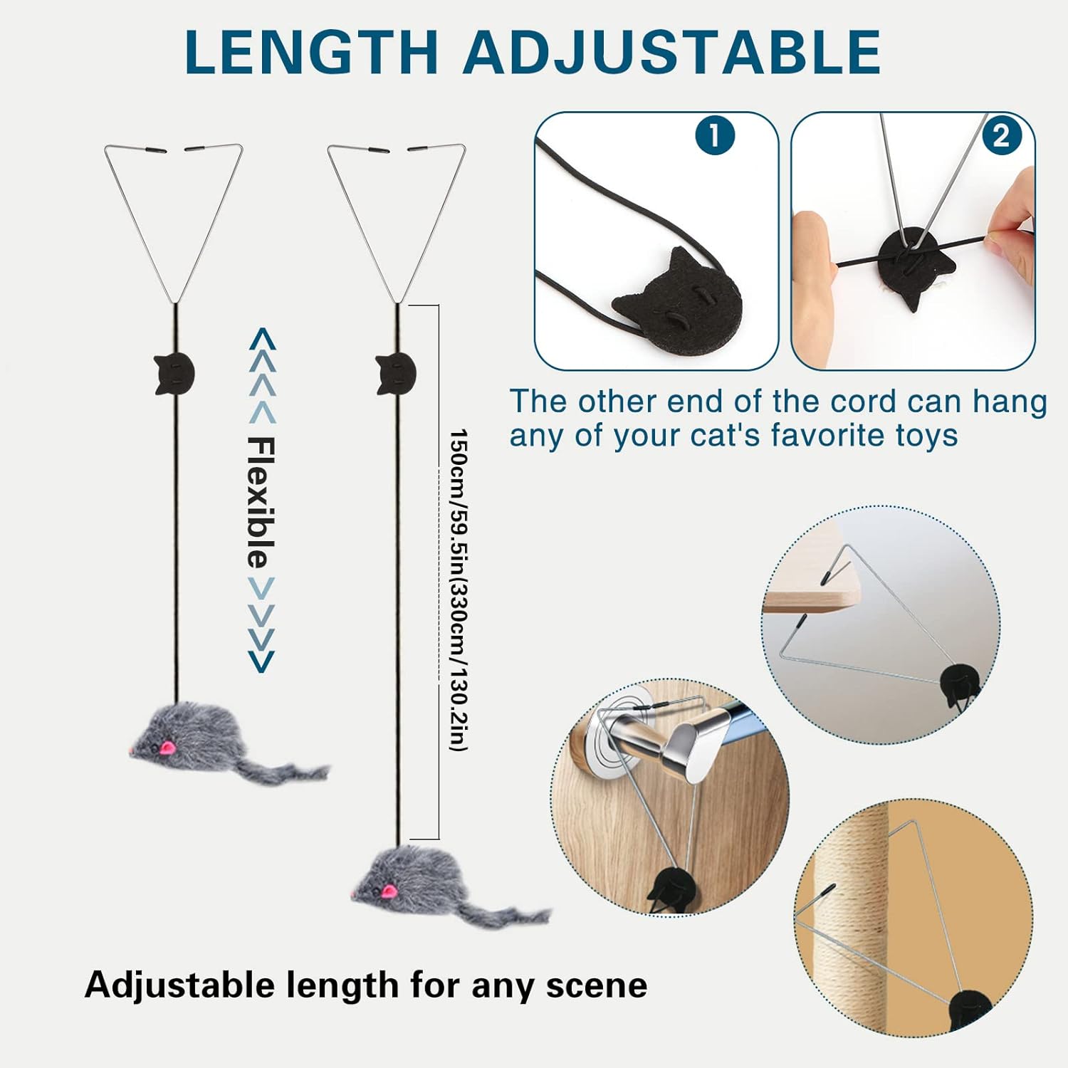 Kalimdor Interactive Retractable Cat Feather Teaser Toy for Indoor Cats and Kittens (Single Pack)