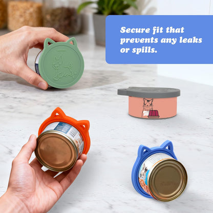 Silicone Food Can Covers - 4 Pack, Universal BPA-Free Lids for Standard Size Pet Food Cans