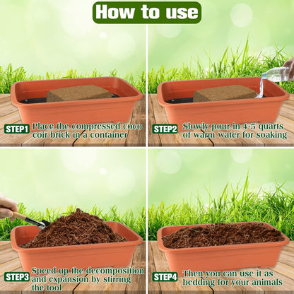  2-Pack Organic Coconut Fiber Substrate for Terrarium Bedding - Ideal for Reptiles, Tortoises, Bearded Dragons, Leopard Geckos, Snakes, Hermit Crabs, Frogs, and Tarantulas
