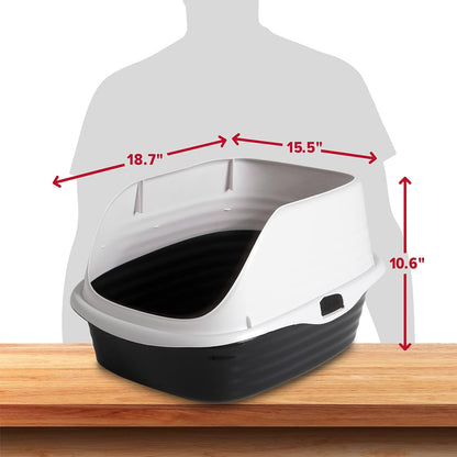Arm & Hammer Rimmed Cat Litter Box - High-Sided Design with Odor Protection, Perfect for Indoor Cats