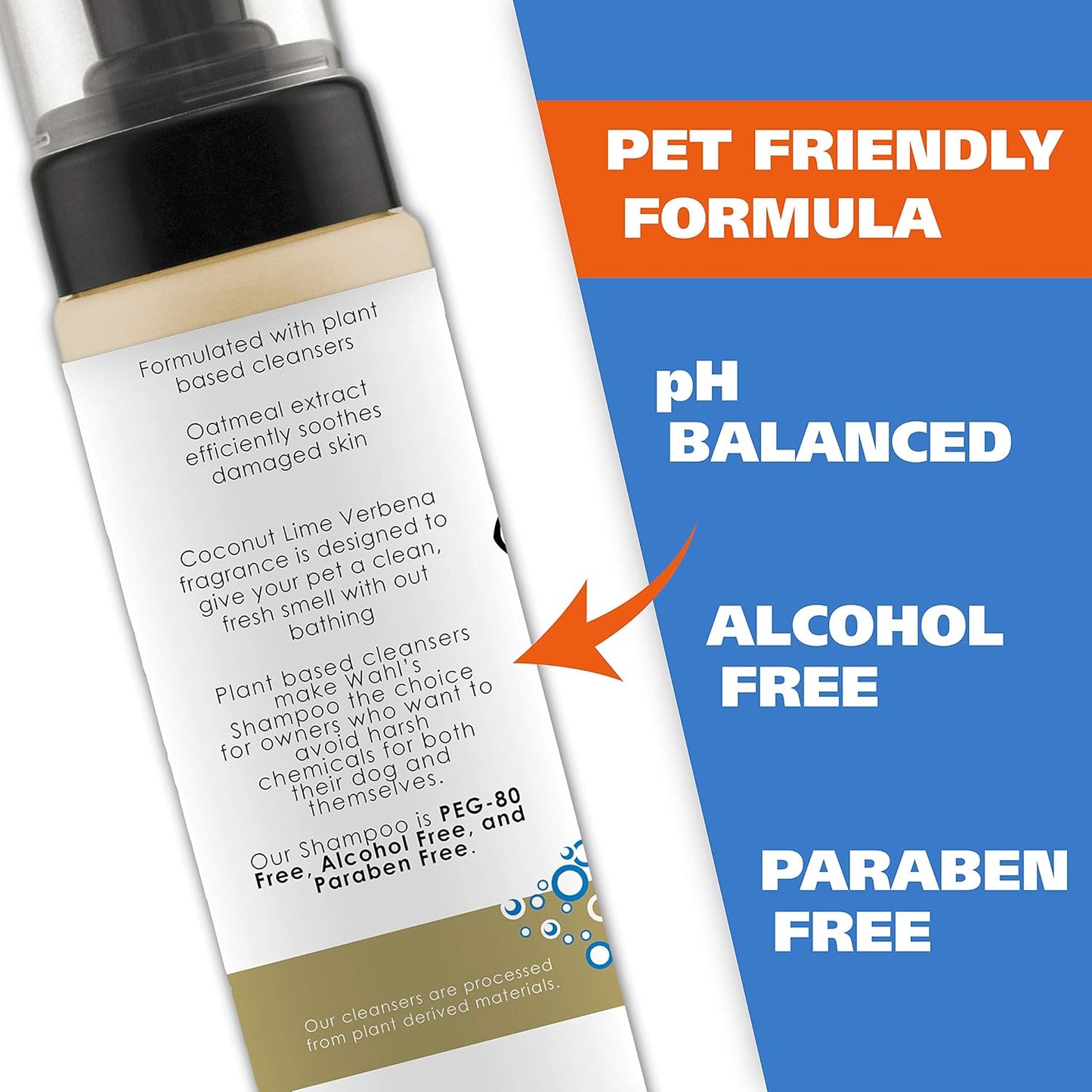  No Rinse Pet Shampoo - Coconut Lime Verbena Scent - Oatmeal Formula for Cleansing, Conditioning, Detangling, and Moisturizing Dog Fur - 7.1 Oz 