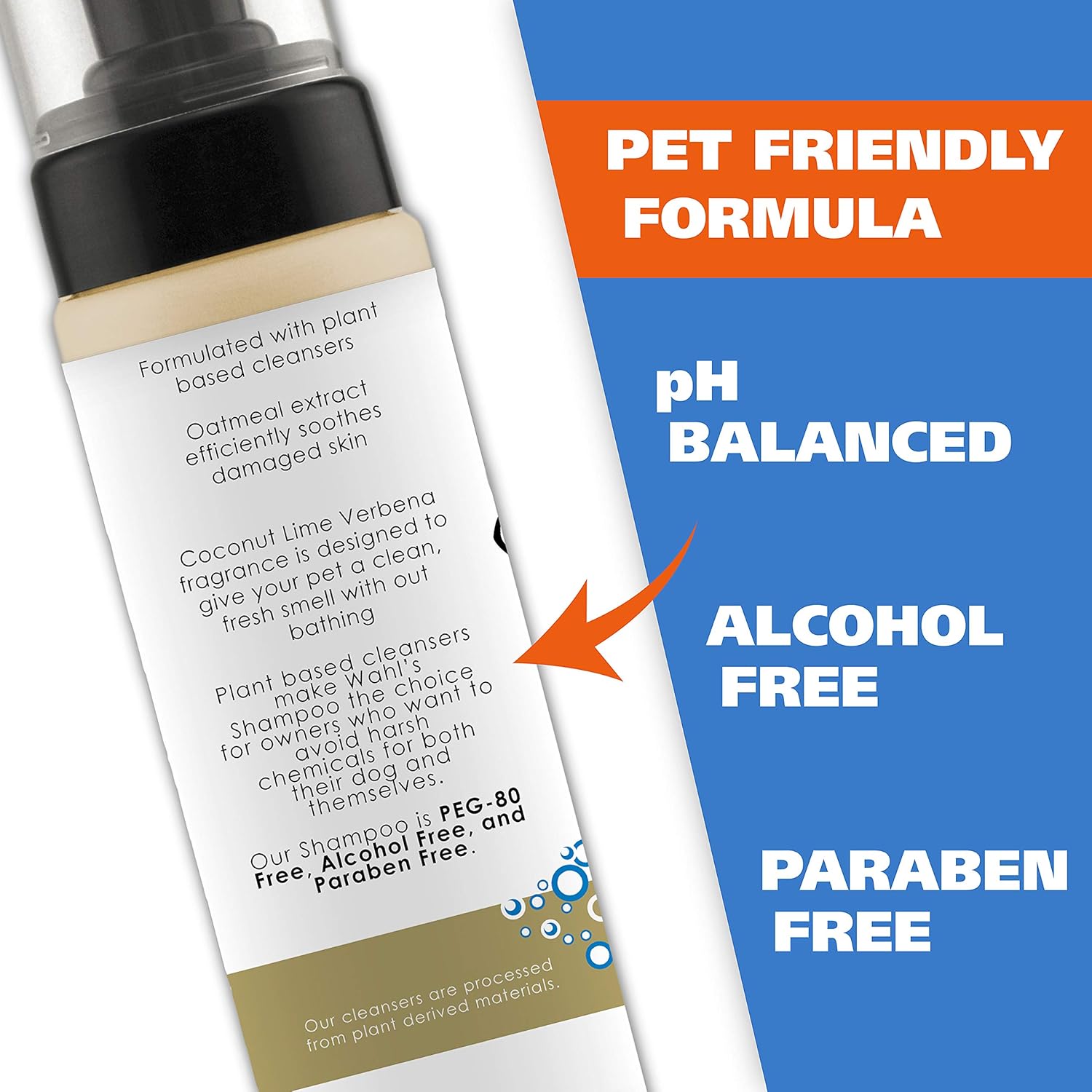 No Rinse Pet Shampoo - Coconut Lime Verbena Scent - Oatmeal Formula for Cleansing, Conditioning, Detangling, and Moisturizing Dog Fur - 7.1 Oz 