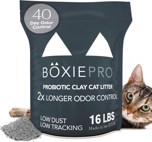 Boxie Probiotic Cat Litter - 40 Days of Odor Control, Clumping Clay, Dust-Free & Fragrance-Free for a Cleaner Home
