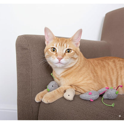 Exciting SmartyKat Skitter Critters Catnip Cat Toy Set - 10 Irresistible Plush Mice for Endless Feline Fun!