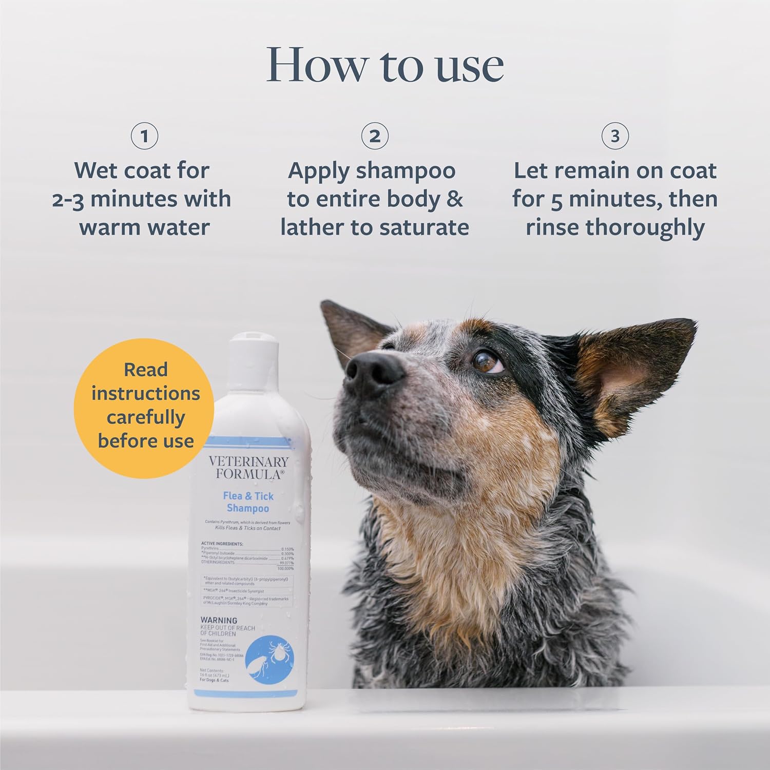 Flea and Tick Shampoo for Dogs and Cats, 16 oz.