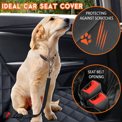 Waterproof Dog Car Seat Cover – Non-Slip Back Seat Protector for Cars, Trucks & SUVs (Black)