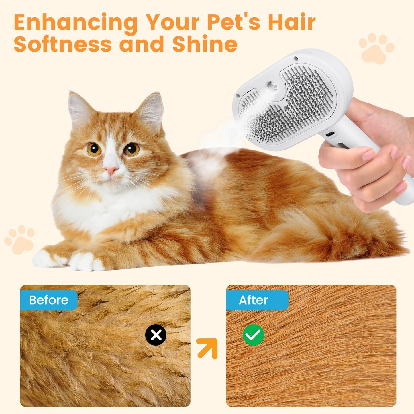 3 in 1 Cat Steam Brush 