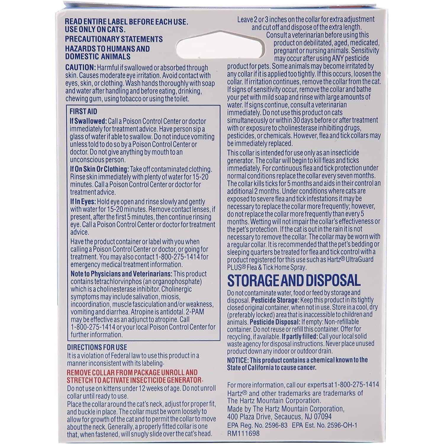 Hartz Ultraguard Flea and Tick Collar for Cats and Kittens - 7 Months of Protection and Prevention, White