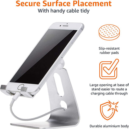 Adjustable Aluminum Phone Stand for Cell Phones (silver)
