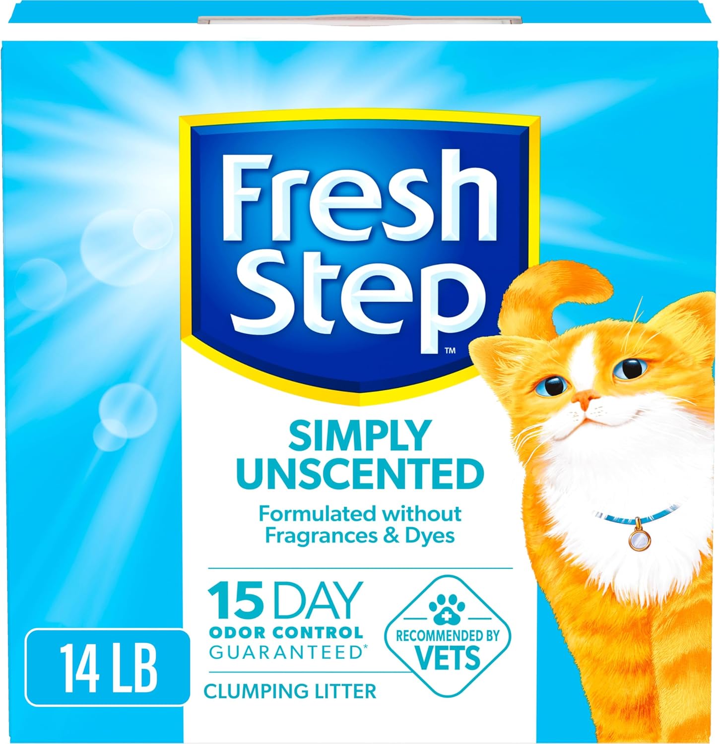 Fresh Step Clumping Cat Litter, Multi-Cat, Long Lasting Odor Control Kitty Litter with Activated Charcoal, Low Dust Formula, 14 Lb