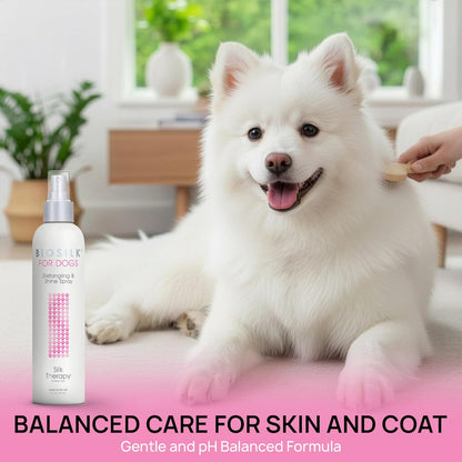 Silk Therapy Detangling and Shine Protecting Spray for Dogs, Suitable for All Coats and Breeds, 8 Fl Oz