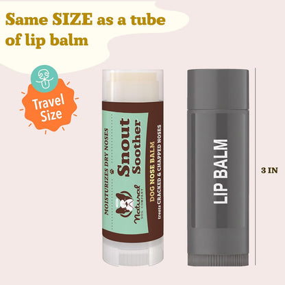 Moisturizing Dog Nose Care for Dry, Cracked Snouts with Coconut Oil & Shea Butter, Lick Safe Formula for All Breeds, 0.15 Oz Stick