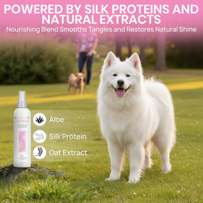 Silk Therapy Detangling and Shine Protecting Spray for Dogs, Suitable for All Coats and Breeds, 8 Fl Oz