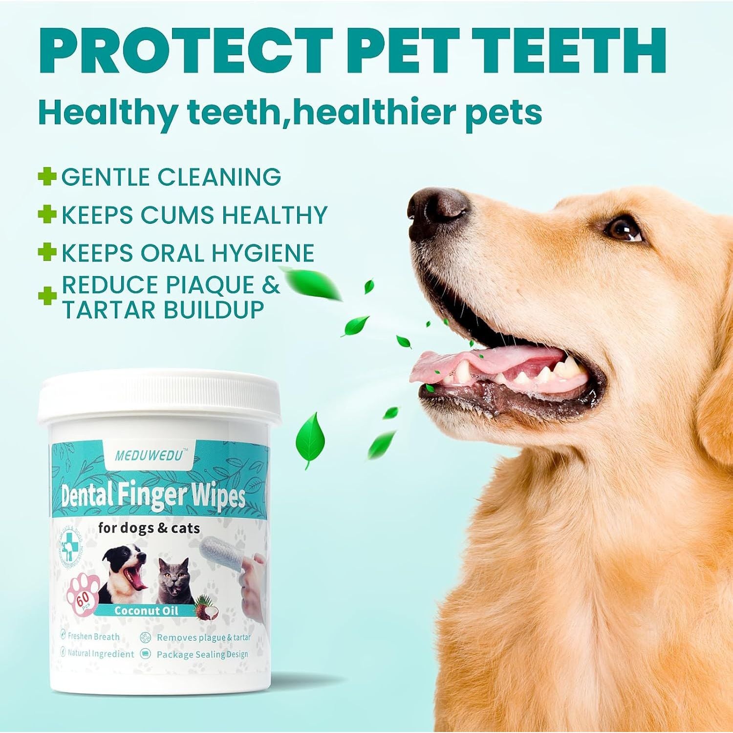 Paw-some Coconut Kisses: 60 Finger Wipes to Tame the Plaque Monsters in Your Pup’s Grill!